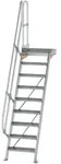 MUNK Treppe mit Plattform 60&deg; inkl. einen Handlauf, 600mm Stufenbreite, 9 Stufen