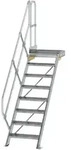 MUNK Treppe mit Plattform 45&deg; inkl. einen Handlauf, 600mm Stufenbreite, 8 Stufen