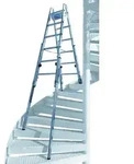 Iller Treppenhausleiter Multilift Aluminium blank 2x5 Sprossen