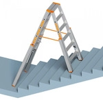 Layher Topic 1062 Treppenstehleiter mit 5 Stufen 2,70m AH
