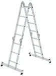 MUNK Vielzweckleiter mit Nivello&reg; Traverse und Holzbelag 2x3 + 2x4 Sprossen