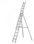 Iller Obstbaumleiter 6,15m AH, 2-teilig mit St&uuml;tzen und 2x10 Sprossen