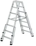 MUNK Stufen- Stehleiter treppeng&auml;ngig beidseitig begehbar 2x7 Stufen