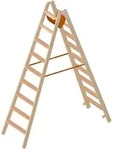 Layher 1020 Holzstehleiter mit 2x9 Stufen