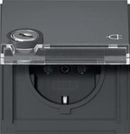 Gira 446767 SCHUKO-Steckdose 16 A 250 V~ mit Klappdeckel, Schloss und