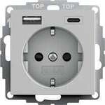Gira 2459015 SCHUKO-Steckdose 16 A 250 V~ mit Shutter und USB-Spannungsversorgung