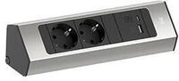 Bachmann CASIA Schuko Steckdosenleiste, 2-Fach mit 2 USB Anschl&uuml;ssen, 2m