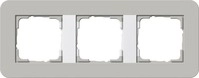 Gira 0213412 Abdeckrahmen 3-fach, E3, grau Soft-Touch mit Tr&auml;gerrahmen reinwei&szlig;