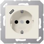 Jung A1520-18C SCHUKO Steckdose mit USB-Ladeger&auml;t, Serie AS, wei&szlig;