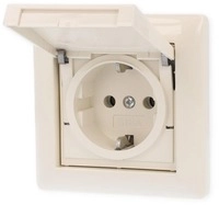 Gira 415701 SCHUKO-Steckdose 16 A 250 V~ mit Klappdeckel, komplett mit Dichtungsset