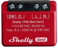 Shelly 1PM Mini Gen3 Relais, Schalter, WLAN, Bluetooth, 1 Kanal 8 A, mit