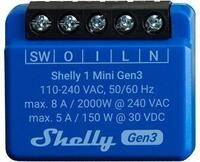 Shelly 1 Mini Gen3 Relais, Schalter, WLAN, Bluetooth, 1 Kanal 8 A, Unterputz