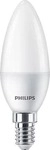 Philips Classic LED Lampe in Kerzenform, 6er Pack, E14, 4,9W, 470lm, 2700K, satiniert