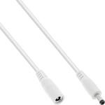 InLine Verl&auml;ngerungskabel, DC Stecker 4,0x1,7mm, wei&szlig;, 0,5m (26855D)