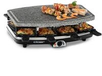 Cloer 6430 Raclettegrill mit Naturstein, 1200 W, 8 Pf&auml;nnchen, Temperaturregler,