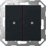 Gira 5173005 KNX Taster, Wippe 2fach, System 55, schwarz matt