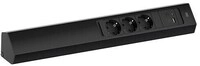 Bachmann CASIA Schuko Steckdosenleiste, 3-Fach mit 2 USB Anschl&uuml;ssen, 2m