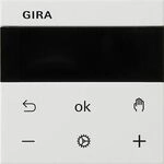 Gira 539403 System 3000 Raumtemperaturregler BT, System 55, reinwei&szlig; gl&auml;nzend