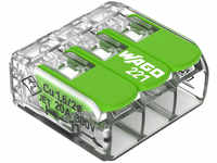 Wago Verbindungsklemme mit Hebeln Green Range, max. 4 mm², 3 Leiter, transparent