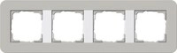 Gira 0214412 Abdeckrahmen 4-fach, E3, grau Soft-Touch mit Tr&auml;gerrahmen reinwei&szlig;
