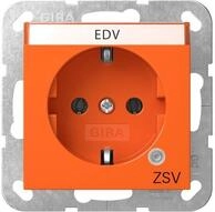 Gira 4452109 SCHUKO-Steckdose, 16A 250V~ Kontrolllicht, Beschriftungsfeld, Aufdruck