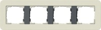 Gira 0214427 Abdeckrahmen 4-fach, E3, sand Soft-Touch mit Tr&auml;gerrahmen anthrazit