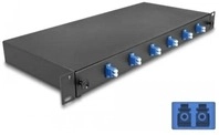Delock 19&Prime; LWL Splei&szlig;box, 6 x LC Duplex, OS2, 1HE, komplett best&uuml;ckt, schwarz