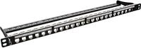 InLine Patchfeld Cat.6A 24-fach, RJ45 Keystone Leerblech Patchpanel, 48,26cm (19),