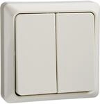 Elso 506250 Doppeltaster 42V/1A Aufputz, Renovierung, perlwei&szlig;
