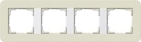 Gira 0214417 Abdeckrahmen 4-fach, E3, sand Soft-Touch mit Tr&auml;gerrahmen reinwei&szlig;