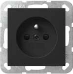 Gira 4485005 Steckdose mit Erdungsstift, 16A 250V~, Shutter, System 55, schwarz matt