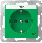 Gira 4457107 SCHUKO-Steckdose, 16A 250V~ mit Beschriftungsfeld, Aufdruck SV, System