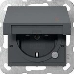 Gira 455228 SCHUKO-Steckdose 16 A 250 V~ mit Klappdeckel, Kontrolllicht und Shutter
