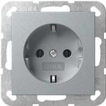 Gira 418026 SCHUKO Steckdosen, Schraubklemmen, System 55, Aluminium