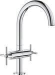 GROHE Atrio Waschtisch-Einlochbatterie, L-Size, Kreuzgriffe, Ablaufgarnitur,...