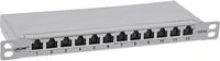 InLine 10 Patchfeld Cat.6A 0,5HE 12-fach, lichtgrau, RAL7035, mit Staubschutz
