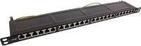 InLine Patchfeld Cat.6A 24-fach, 48,26cm (19), 0,5HE, schwarz RAL9005 (76824F)