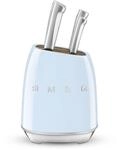 Smeg KBSF02PB 50s Style Messerblock-Set, 6 tlg., Geh&auml;use Carbonstahl, pastellblau