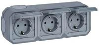 Legrand Plexo New Feuchtraum-Aufputz 3-fach vorverdrahtete Schutzkontakt-Steckdose,