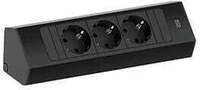Bachmann CASIA 2 Steckdosenleiste, 3xSchuko, 2,0m, AEH, schwarz (932.100)