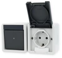 Gira 417730 Kombination Wippschalter/SCHUKO-Steckdose 16 A 250 V~ waagerecht mit