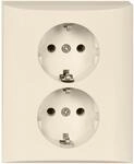 Elso 275404 Steckdose 2-fach halbversenkt 16A, Joy Schraubklemme, reinwei&szlig;