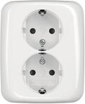 Busch-Jaeger 202 EUJB-214 Schuko Doppelsteckdose, Alpinwei&szlig; (2TKA00003898)