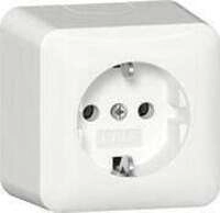 Gira 444013 SCHUKO Steckdose, 16 A, 250 V~, mit Montageplatte, reinwei&szlig; gl&auml;nzend