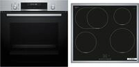 Bosch HBD675CS62 EEK: A+ Einbau-Backofen-Set mit Induktionskochfeld (HBG578BS3 +