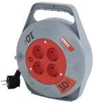 EMOS P19510 Kabeltrommel, SCHUKO, 4 Steckdosen, L&auml;nge 10m, 1,0mm&sup2;, PVC, rot