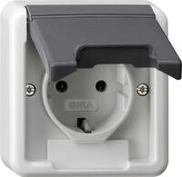 Gira SCHUKO-Steckdose KD (OT) WG AP Grau (445035)