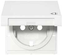 Gira 492203 Abdeckung f&uuml;r SCHUKO-Steckdose 16 A 250 V~ mit Klappdeckel System 55,