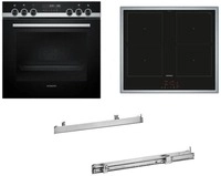 Siemens PQ521DA3ZM A+ Herdset mit Induktionskochfeld und Clipauszug (HE578GBS4,