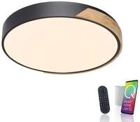 Paul Neuhaus Q BILA LED Deckenleuchte, Smart Home, dimmbar, holzfarben/anthrazit